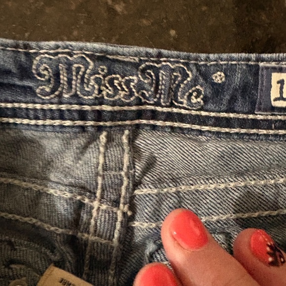 Girls Miss Me Jeans Shorts Rhinestone Angel Wings shorts SZ Kids 10 - Picture 5 of 14